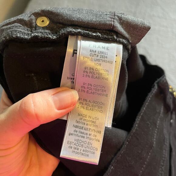 FRAME‎ Le High Straight Velvet Tux
Raw Jeans black women’s size 30 - Picture 5 of 11
